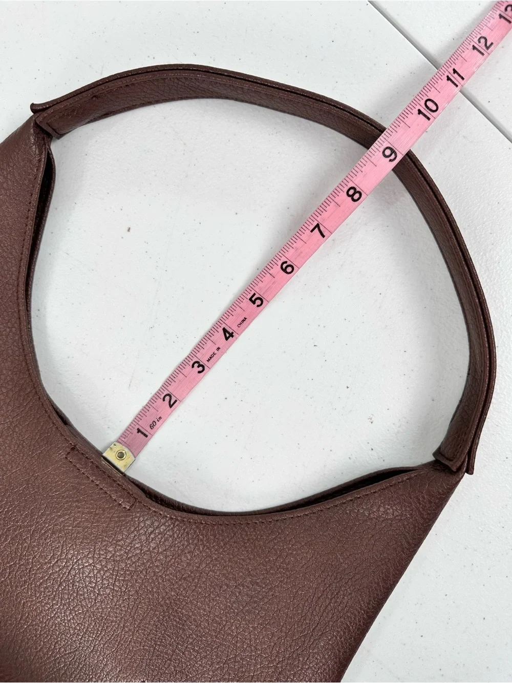 Hoxis Soft Vegan Leather Hobo Bag Coffee Brown Minimalist Shoulder Tote